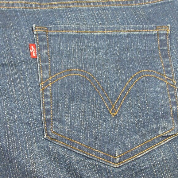 Levis womens dark 512 Perfectly Shaping stretch cuffed capri jeans 22W EUC - Picture 9 of 12